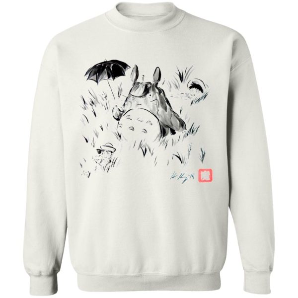 What Is Totoro - Totoro And The Girls Ink Painting Sweatshirt-Apparel, My Neighbor Totoro, Sweatshirt, What Is Totoro