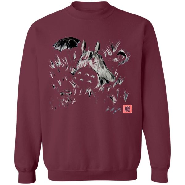 What Is Totoro - Totoro And The Girls Ink Painting Sweatshirt-Apparel, My Neighbor Totoro, Sweatshirt, What Is Totoro