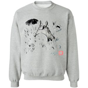 What Is Totoro - Totoro And The Girls Ink Painting Sweatshirt-Apparel, My Neighbor Totoro, Sweatshirt, What Is Totoro