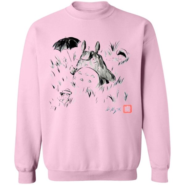 What Is Totoro - Totoro And The Girls Ink Painting Sweatshirt-Apparel, My Neighbor Totoro, Sweatshirt, What Is Totoro