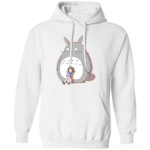 Totoro In Japanese - Totoro and the little girl Hoodie-Apparel, Hoodie, My Neighbor Totoro, Totoro In Japanese