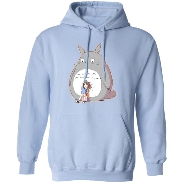 Totoro In Japanese - Totoro and the little girl Hoodie-Apparel, Hoodie, My Neighbor Totoro, Totoro In Japanese