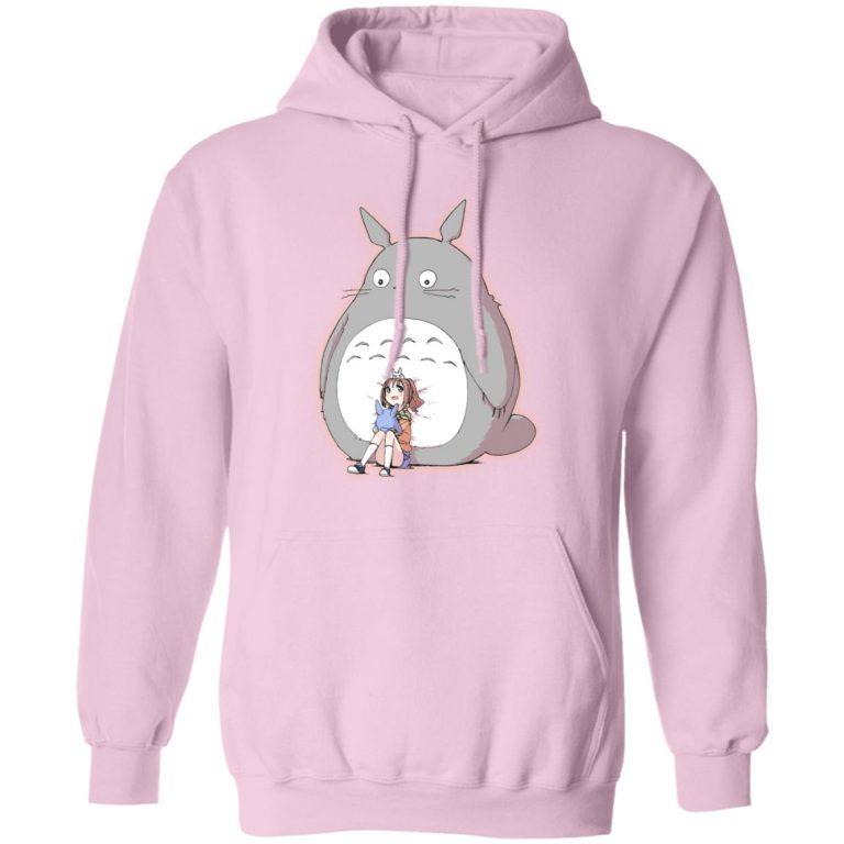 Totoro In Japanese - Totoro and the little girl Hoodie-Apparel, Hoodie, My Neighbor Totoro, Totoro In Japanese