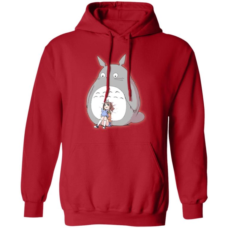 Totoro In Japanese - Totoro and the little girl Hoodie-Apparel, Hoodie, My Neighbor Totoro, Totoro In Japanese