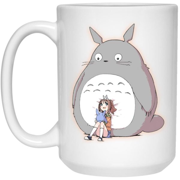 Totoro Backpack - Totoro and the little girl Mug-House Decor, Mug, My Neighbor Totoro, Totoro Backpack