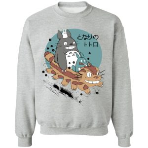 My Neighbor Totoro Soot Sprites - Totoro Riding Catbus Sweatshirt-Apparel, My Neighbor Totoro, My Neighbor Totoro Soot Sprites, Sweatshirt