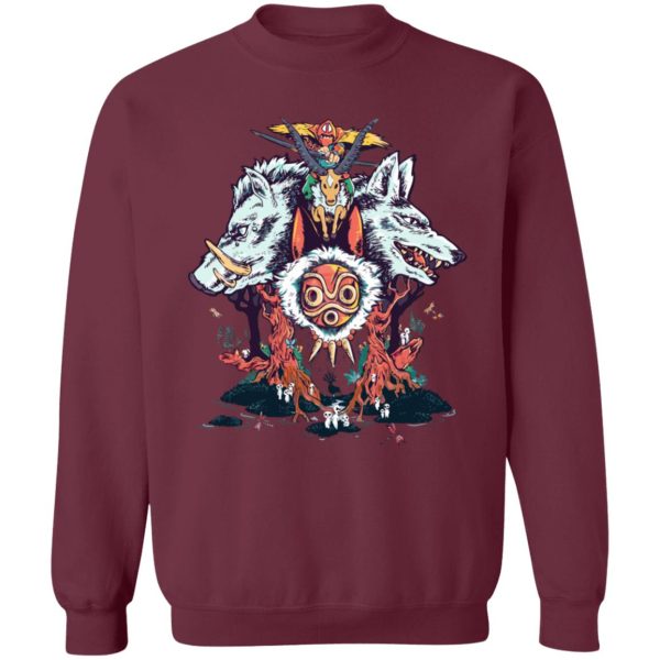 Princess Mononoke Ashitaka - Princess Mononoke Characters Sweatshirt-Apparel, princess mononoke, Princess Mononoke Ashitaka, Sweatshirt