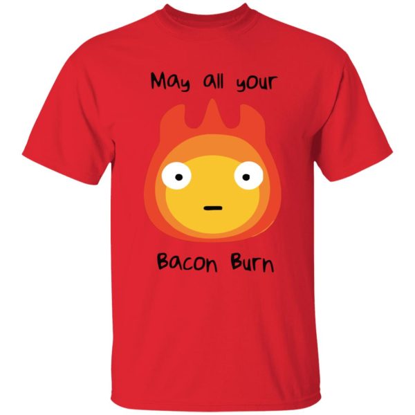 Howl's Moving Castle Explanation - Howl’s Moving Castle – May All Your Bacon Burn T Shirt-Apparel, Howl's Moving Castle, Howl's Moving Castle Explanation, Tshirt