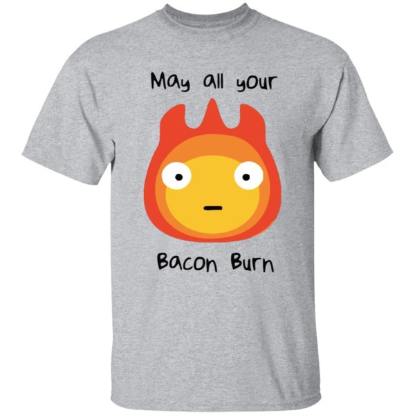 Howl's Moving Castle Explanation - Howl’s Moving Castle – May All Your Bacon Burn T Shirt-Apparel, Howl's Moving Castle, Howl's Moving Castle Explanation, Tshirt