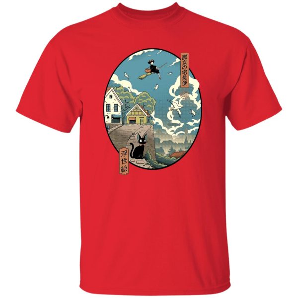 Ursula Kiki's Delivery Service - Kiki’s Delivery Service Ukiyo-E Style T Shirt-Apparel, Kiki's Delivery Service, Tshirt, Ursula Kiki's Delivery Service