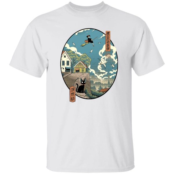 Ursula Kiki's Delivery Service - Kiki’s Delivery Service Ukiyo-E Style T Shirt-Apparel, Kiki's Delivery Service, Tshirt, Ursula Kiki's Delivery Service