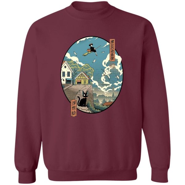 Kiki's Delivery Service Ursula - Kiki’s Delivery Service Ukiyo-E Style Sweatshirt-Apparel, Kiki's Delivery Service, Kiki's Delivery Service Ursula, Sweatshirt