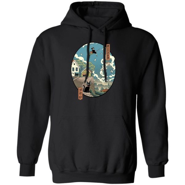 Kiki's Delivery Service Novel - Kiki’s Delivery Service Ukiyo-E Style Hoodie-Apparel, Hoodie, Kiki's Delivery Service Novel, My Neighbor Totoro