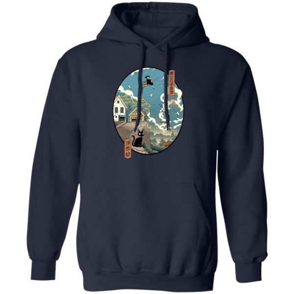 Kiki's Delivery Service Novel - Kiki’s Delivery Service Ukiyo-E Style Hoodie-Apparel, Hoodie, Kiki's Delivery Service Novel, My Neighbor Totoro