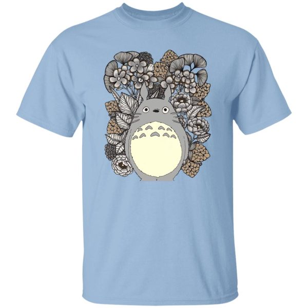 Totoro Concrete Facebook - Totoro and Flowers Fanart T Shirt-Apparel, My Neighbor Totoro, Totoro Concrete Facebook, Tshirt