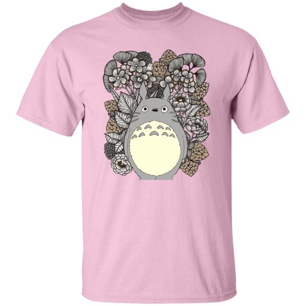 Totoro Concrete Facebook - Totoro and Flowers Fanart T Shirt-Apparel, My Neighbor Totoro, Totoro Concrete Facebook, Tshirt