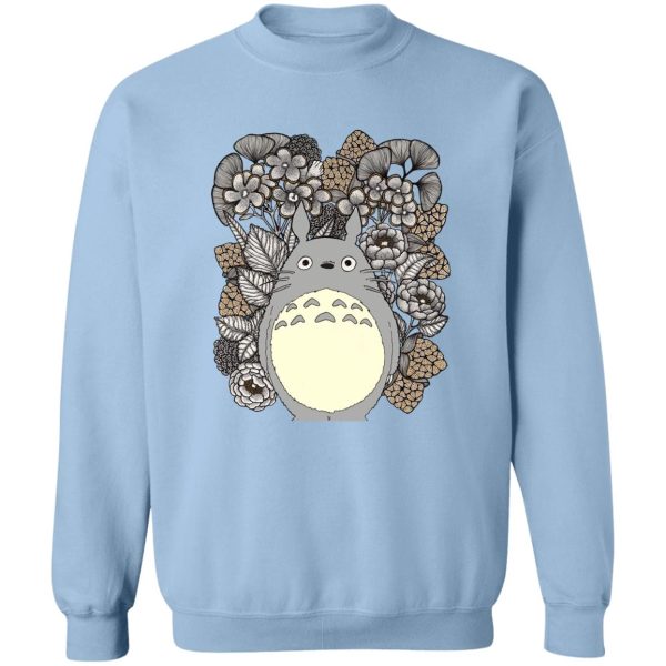 Totoro In Japanese - Totoro and Flowers Fanart Sweatshirt-Apparel, My Neighbor Totoro, Sweatshirt, Totoro In Japanese