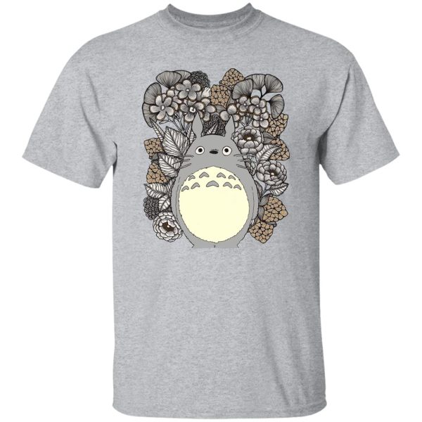 Totoro Concrete Facebook - Totoro and Flowers Fanart T Shirt-Apparel, My Neighbor Totoro, Totoro Concrete Facebook, Tshirt