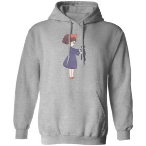 Kiki's Delivery Service Finger Figures Temu - Kiki Hugging Jiji Hoodie-Apparel, Hoodie, Kiki's Delivery Service, Kiki's Delivery Service Finger Figures Temu