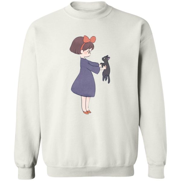 Studio Ghibli - Kiki's Delivery Service - 6.5 - Kiki Hugging Jiji Sweatshirt-Apparel, Kiki's Delivery Service, Studio Ghibli - Kiki's Delivery Service - 6.5, Sweatshirt