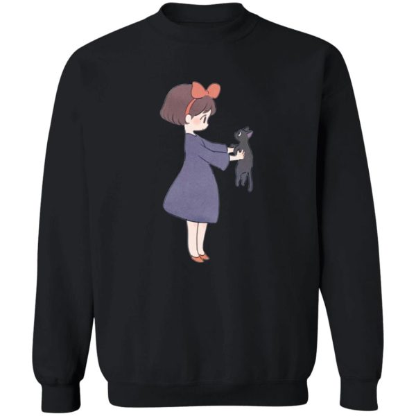 Studio Ghibli - Kiki's Delivery Service - 6.5 - Kiki Hugging Jiji Sweatshirt-Apparel, Kiki's Delivery Service, Studio Ghibli - Kiki's Delivery Service - 6.5, Sweatshirt