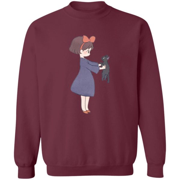 Studio Ghibli - Kiki's Delivery Service - 6.5 - Kiki Hugging Jiji Sweatshirt-Apparel, Kiki's Delivery Service, Studio Ghibli - Kiki's Delivery Service - 6.5, Sweatshirt