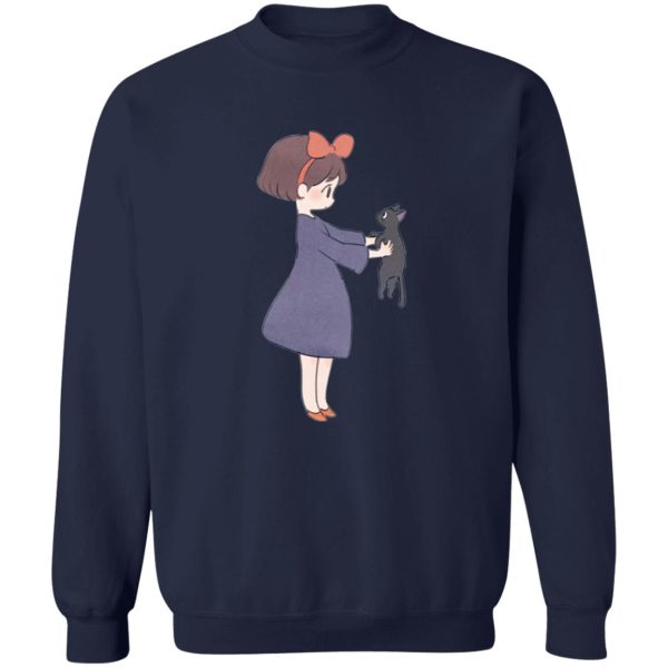 Studio Ghibli - Kiki's Delivery Service - 6.5 - Kiki Hugging Jiji Sweatshirt-Apparel, Kiki's Delivery Service, Studio Ghibli - Kiki's Delivery Service - 6.5, Sweatshirt