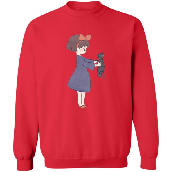 Studio Ghibli - Kiki's Delivery Service - 6.5 - Kiki Hugging Jiji Sweatshirt-Apparel, Kiki's Delivery Service, Studio Ghibli - Kiki's Delivery Service - 6.5, Sweatshirt