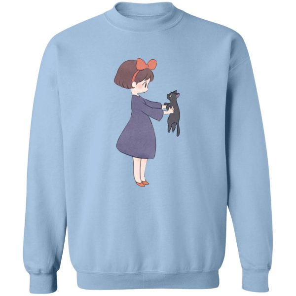 Studio Ghibli - Kiki's Delivery Service - 6.5 - Kiki Hugging Jiji Sweatshirt-Apparel, Kiki's Delivery Service, Studio Ghibli - Kiki's Delivery Service - 6.5, Sweatshirt