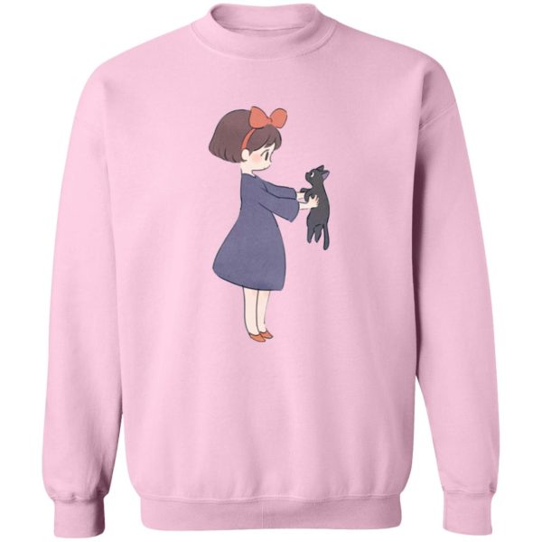 Studio Ghibli - Kiki's Delivery Service - 6.5 - Kiki Hugging Jiji Sweatshirt-Apparel, Kiki's Delivery Service, Studio Ghibli - Kiki's Delivery Service - 6.5, Sweatshirt