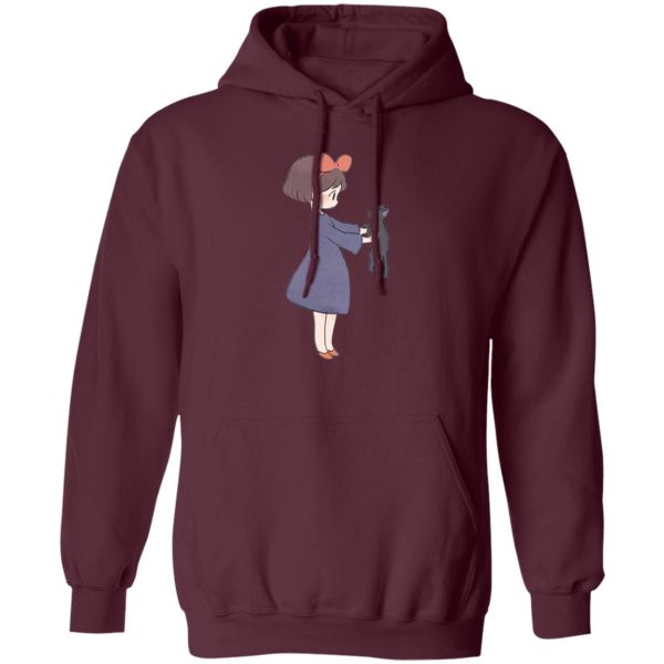 Kiki's Delivery Service Finger Figures Temu - Kiki Hugging Jiji Hoodie-Apparel, Hoodie, Kiki's Delivery Service, Kiki's Delivery Service Finger Figures Temu