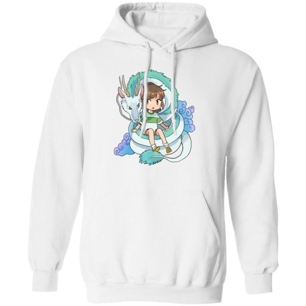 Spirited Away Haku Dragon - Spirited Away Chihiro and The Dragon Chibi Hoodie-Apparel, Hoodie, Spirited Away, Spirited Away Haku Dragon