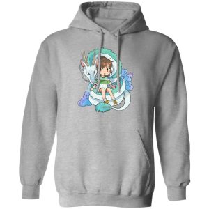 Spirited Away Haku Dragon - Spirited Away Chihiro and The Dragon Chibi Hoodie-Apparel, Hoodie, Spirited Away, Spirited Away Haku Dragon