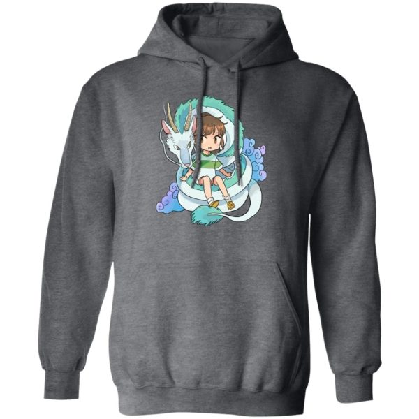 Spirited Away Haku Dragon - Spirited Away Chihiro and The Dragon Chibi Hoodie-Apparel, Hoodie, Spirited Away, Spirited Away Haku Dragon