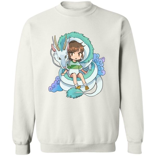 Spirited Away Haku Dragon - Spirited Away Chihiro and The Dragon Chibi Sweatshirt-Apparel, Spirited Away, Spirited Away Haku Dragon, Sweatshirt