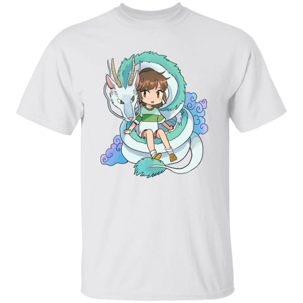 Spirited Away In Theaters - Spirited Away Chihiro and The Dragon Chibi T Shirt-Apparel, Spirited Away, Spirited Away In Theaters, Tshirt