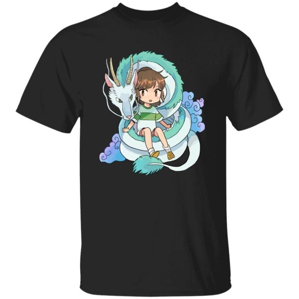 Spirited Away In Theaters - Spirited Away Chihiro and The Dragon Chibi T Shirt-Apparel, Spirited Away, Spirited Away In Theaters, Tshirt