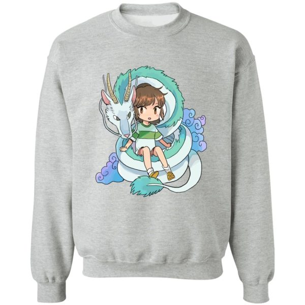 Spirited Away Haku Dragon - Spirited Away Chihiro and The Dragon Chibi Sweatshirt-Apparel, Spirited Away, Spirited Away Haku Dragon, Sweatshirt