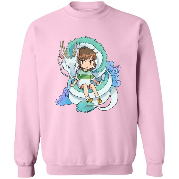 Spirited Away Haku Dragon - Spirited Away Chihiro and The Dragon Chibi Sweatshirt-Apparel, Spirited Away, Spirited Away Haku Dragon, Sweatshirt