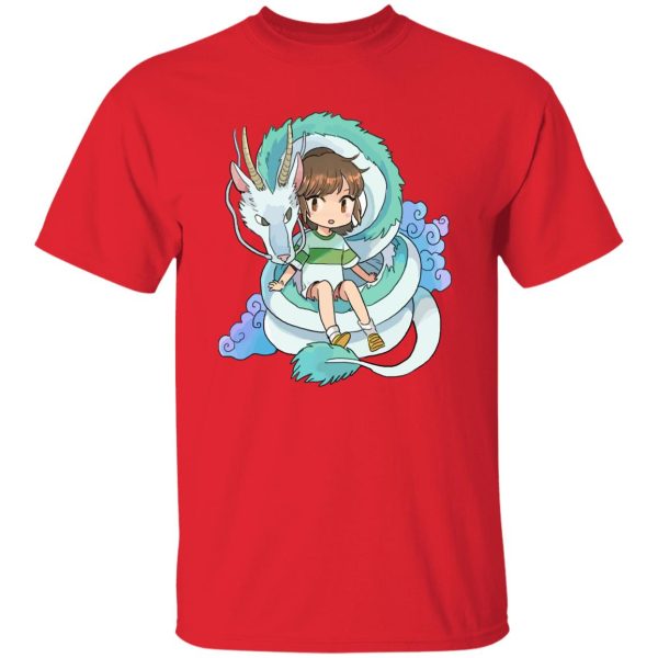 Spirited Away In Theaters - Spirited Away Chihiro and The Dragon Chibi T Shirt-Apparel, Spirited Away, Spirited Away In Theaters, Tshirt