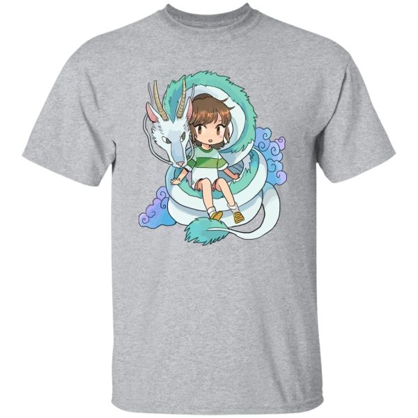 Spirited Away In Theaters - Spirited Away Chihiro and The Dragon Chibi T Shirt-Apparel, Spirited Away, Spirited Away In Theaters, Tshirt