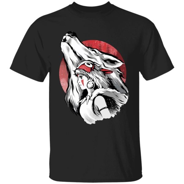 Studio Ghibli Films Princess Mononoke - Princess Mononoke – Red Moon T Shirt for Kid-Studio Ghibli Films Princess Mononoke