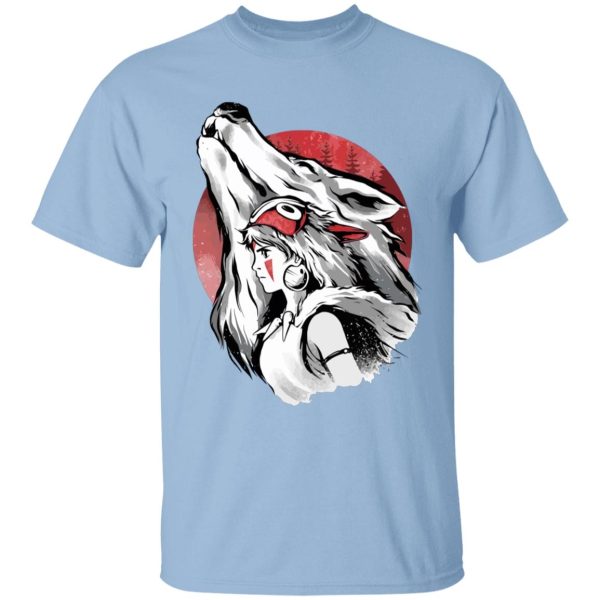 Studio Ghibli Films Princess Mononoke - Princess Mononoke – Red Moon T Shirt for Kid-Studio Ghibli Films Princess Mononoke