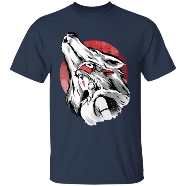 Studio Ghibli Films Princess Mononoke - Princess Mononoke – Red Moon T Shirt for Kid-Studio Ghibli Films Princess Mononoke