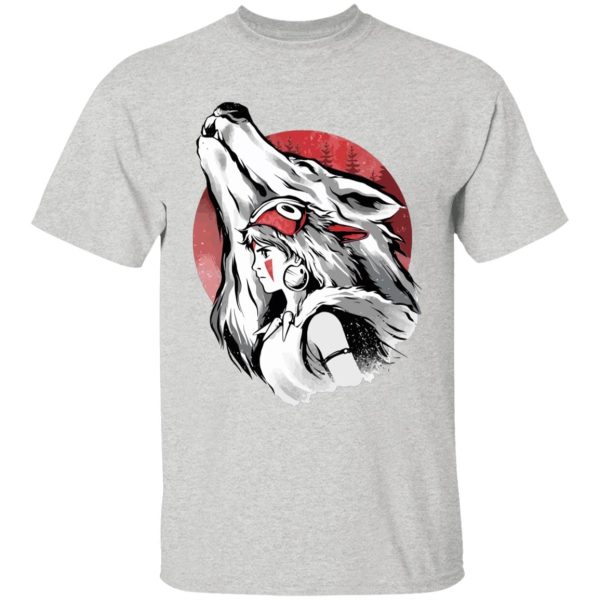 Studio Ghibli Films Princess Mononoke - Princess Mononoke – Red Moon T Shirt for Kid-Studio Ghibli Films Princess Mononoke