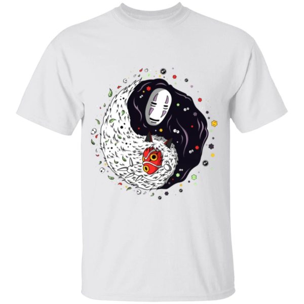 Characters Spirited Away - Princess Mononoke And Kaonashi Ying Yang T Shirt for Kid-Characters Spirited Away