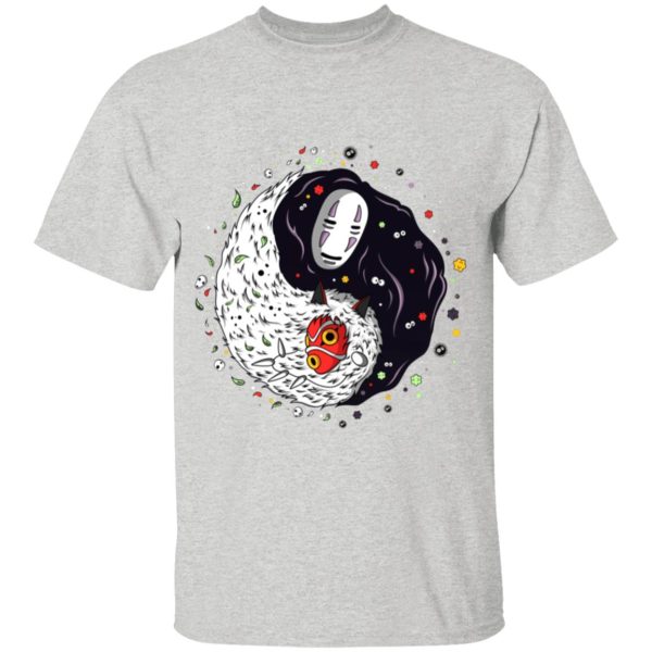 Characters Spirited Away - Princess Mononoke And Kaonashi Ying Yang T Shirt for Kid-Characters Spirited Away