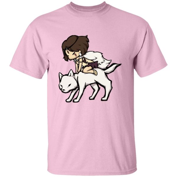 Studio Ghibli Princess Mononoke - Princess Mononoke and the Wolf Chibi T Shirt-Apparel, princess mononoke, Studio Ghibli Princess Mononoke, Tshirt