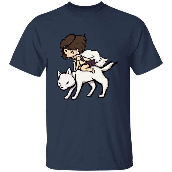 Studio Ghibli Princess Mononoke - Princess Mononoke and the Wolf Chibi T Shirt-Apparel, princess mononoke, Studio Ghibli Princess Mononoke, Tshirt