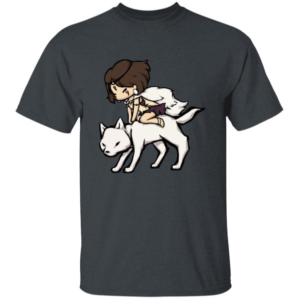 Studio Ghibli Princess Mononoke - Princess Mononoke and the Wolf Chibi T Shirt-Apparel, princess mononoke, Studio Ghibli Princess Mononoke, Tshirt